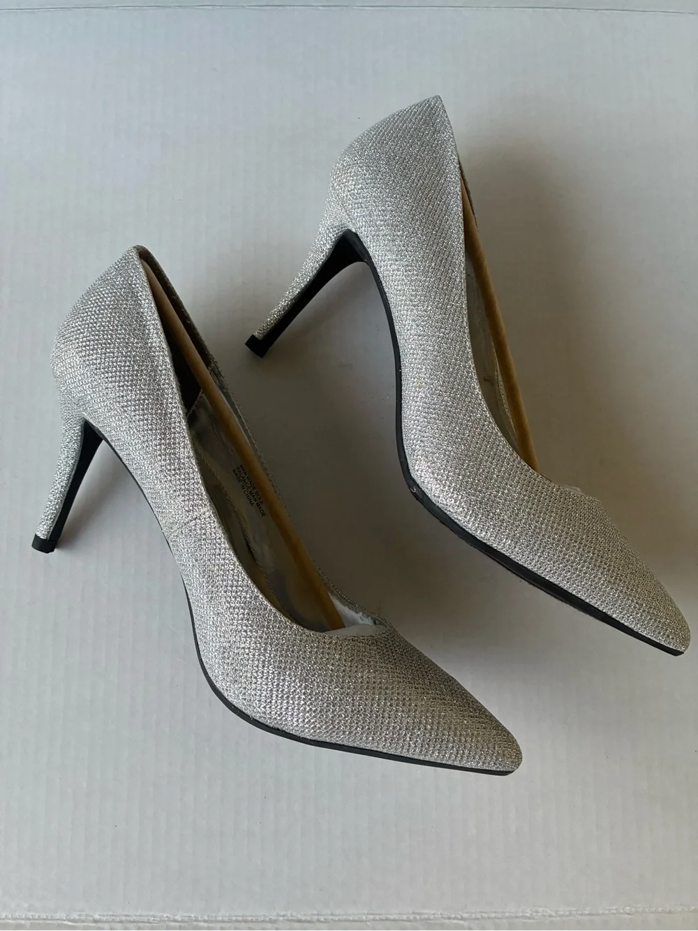 Silver Pointed-Toe High Heel Pumps - Women's Dress Shoes